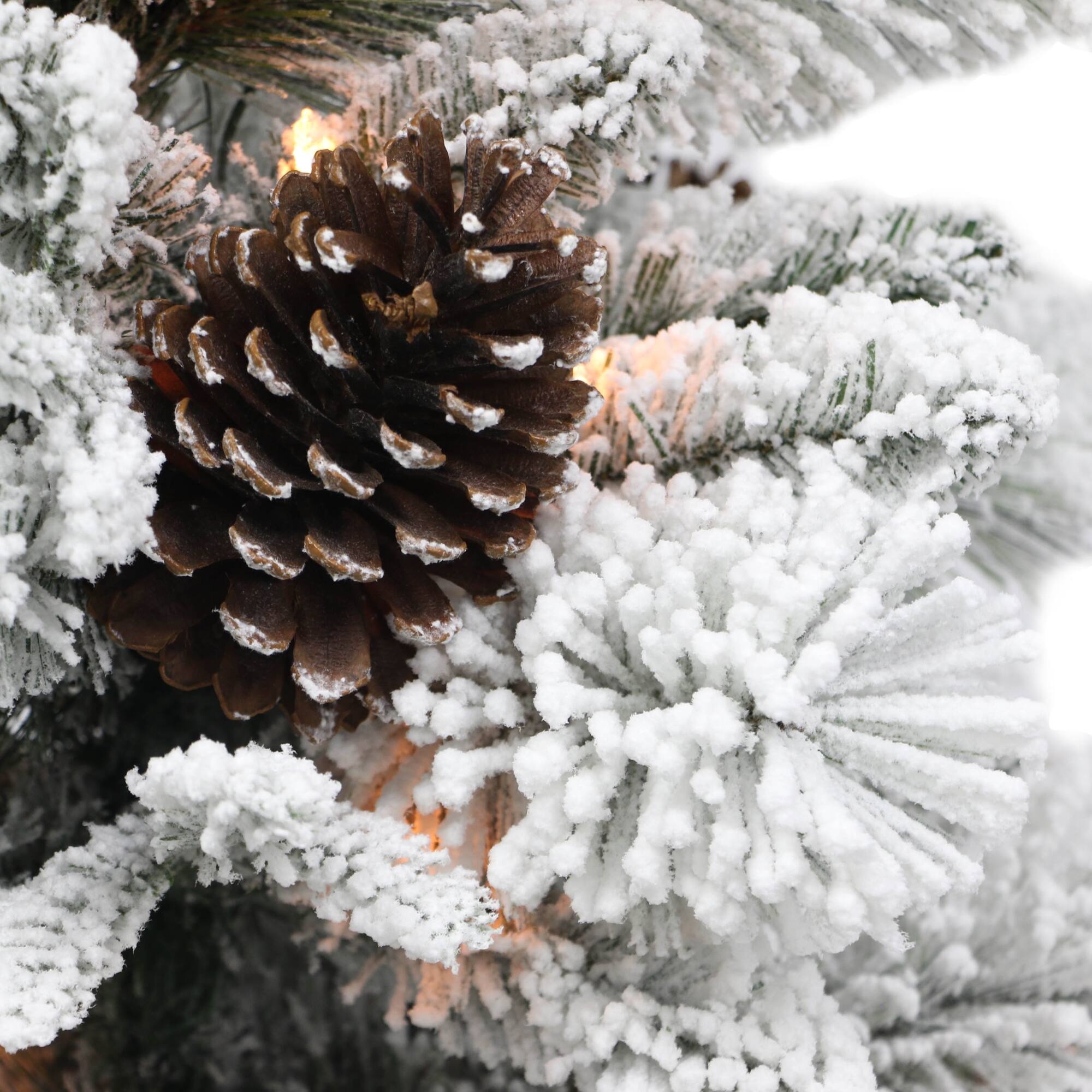 6 Pack: 3.5ft. Pre-Lit Flocked Artificial Potted Christmas Tree, Clear Lights